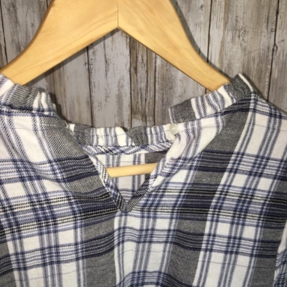 NWT Universal Thread Blue Plaid Blouse - Picture 4 of 6